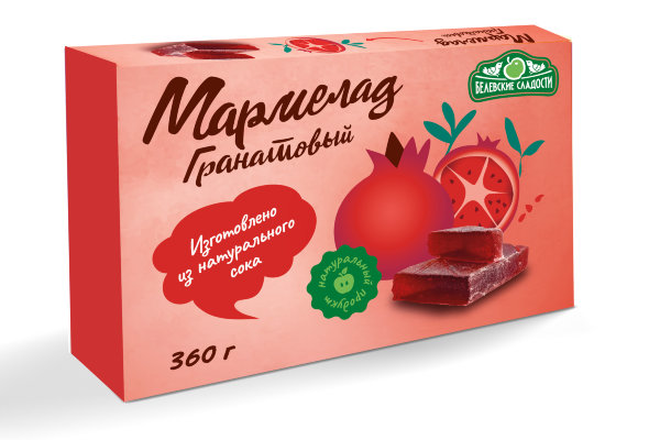 №2 Мармелад  "Гранатовый" белевский 360г  в Борисоглебске